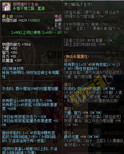 《DNF》永恒不息之路 神话上衣改动介绍