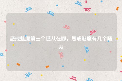 惩戒魅魔第三个随从在哪,惩戒魅魔有几个随从