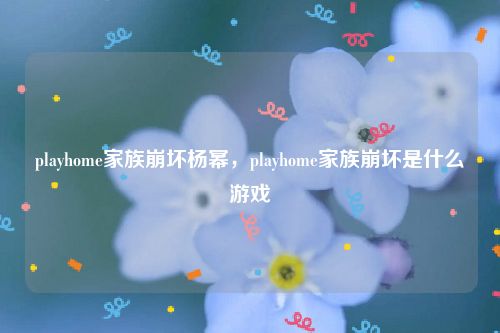 playhome家族崩坏杨幂，playhome家族崩坏是什么游戏
