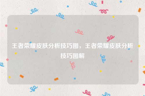 王者荣耀皮肤分析技巧图，王者荣耀皮肤分析技巧图解
