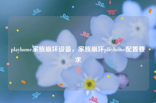 playhome家族崩坏设备，家族崩坏playhome配置要求