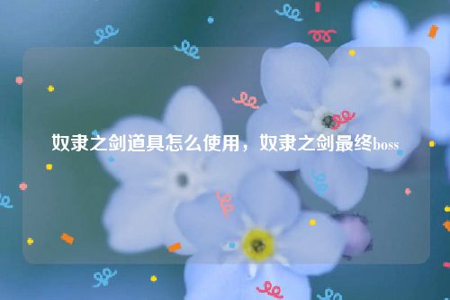 奴隶之剑道具怎么使用，奴隶之剑最终boss