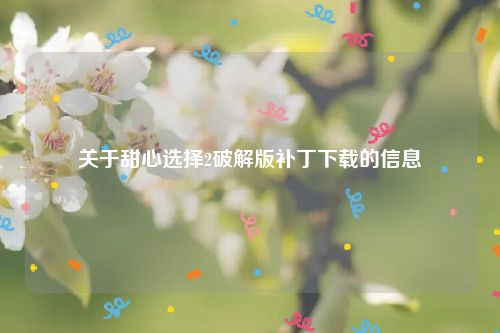 关于甜心选择2破解版补丁下载的信息