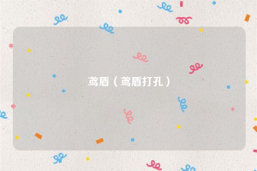 鸢盾(鸢盾打孔)