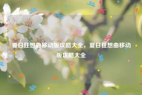 夏日狂想曲移动版攻略大全,夏日狂想曲移动版攻略大全